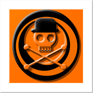 Orange Skull Clockwork Posters and Art